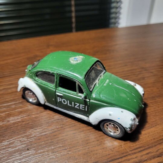 Image of Vintage rare Corgi 492 VW Beetle 1200 'Polizei' European Police Car