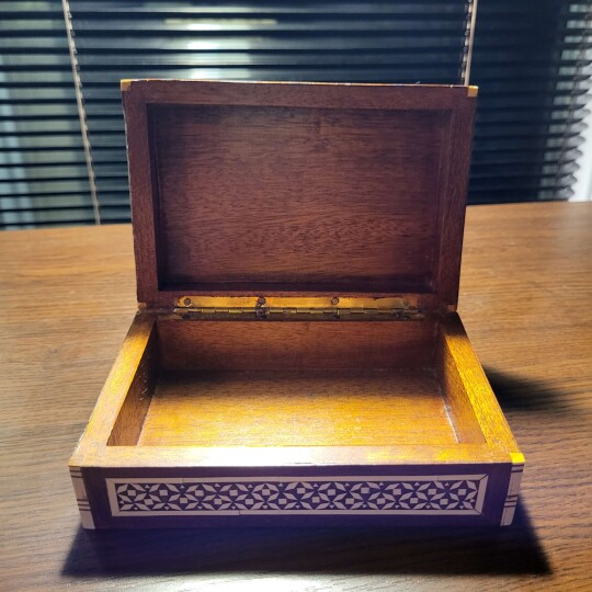 Image of Rare Middle Eastern Mother Of Pearl Inlay Wooden Box