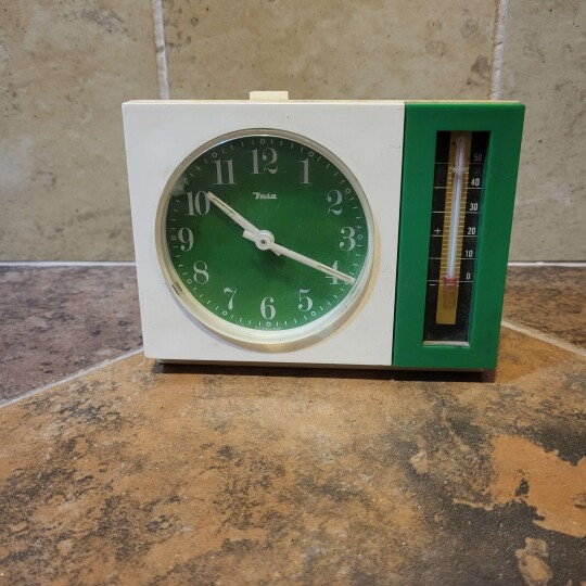Image of Vintage alarm clock from 1970s, made in Yugoslavia by Insa clock company.