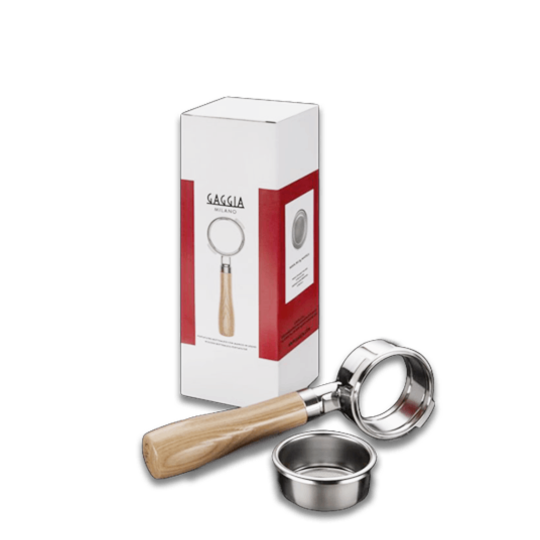 Image of ПРОФЕСИОНАЛЕН BOTTOMLESS ПОРТАФИЛТЕР СО РАЧКА ОД ASH WOOD