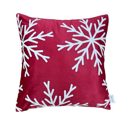 Image of Новогодишна Велвет перница црвена