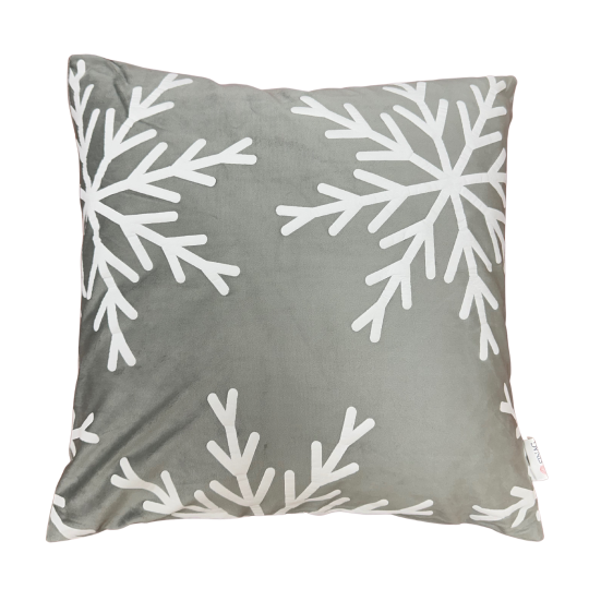 Image of Новогодишна Велвет перница сива