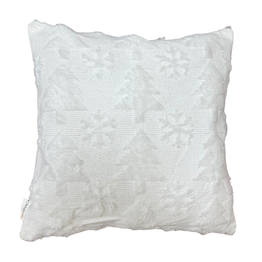 Image of Новогодишна крзнена перница Елка бела