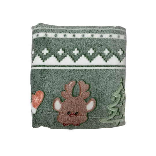 Image of Новогодишно плишано ќебе Зелено