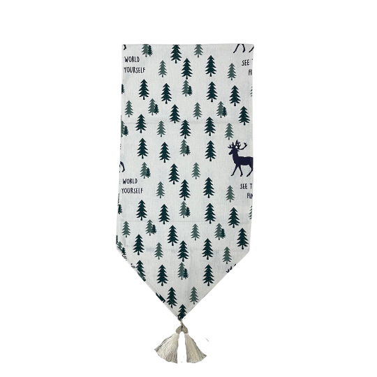 Image of Новогодишен ленен ранер Елкички 2