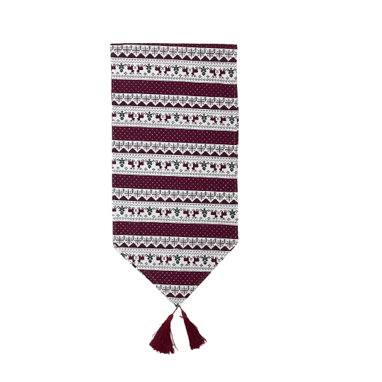 Image of Новогодишен ленен ранер Бордо ирваси