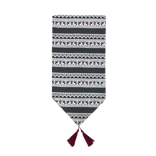 Image of Новогодишен ленен ранер Сиви ирваси