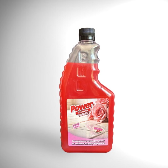 Image of Power Cleaning Universal Rose универзално средство за чистење со мирис на ружа за сите видови на површини. 1 литар