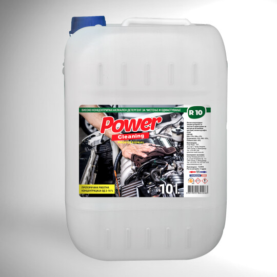 Image of Power Cleaning R10 Професионален еко детергент за одмастување и чистење на мотори, цистерни наслаги од масло и нафта. 10 литар