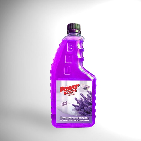 Image of Power Cleaning Universal Lavander универзално средство за чистење со мирис на лаванда за сите видови на површини. 1 литар